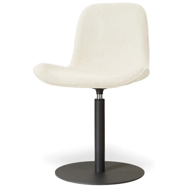 Nolon Niva-Fé draaibare tulp eetkamerstoel rib beige - mat zwart onderstel