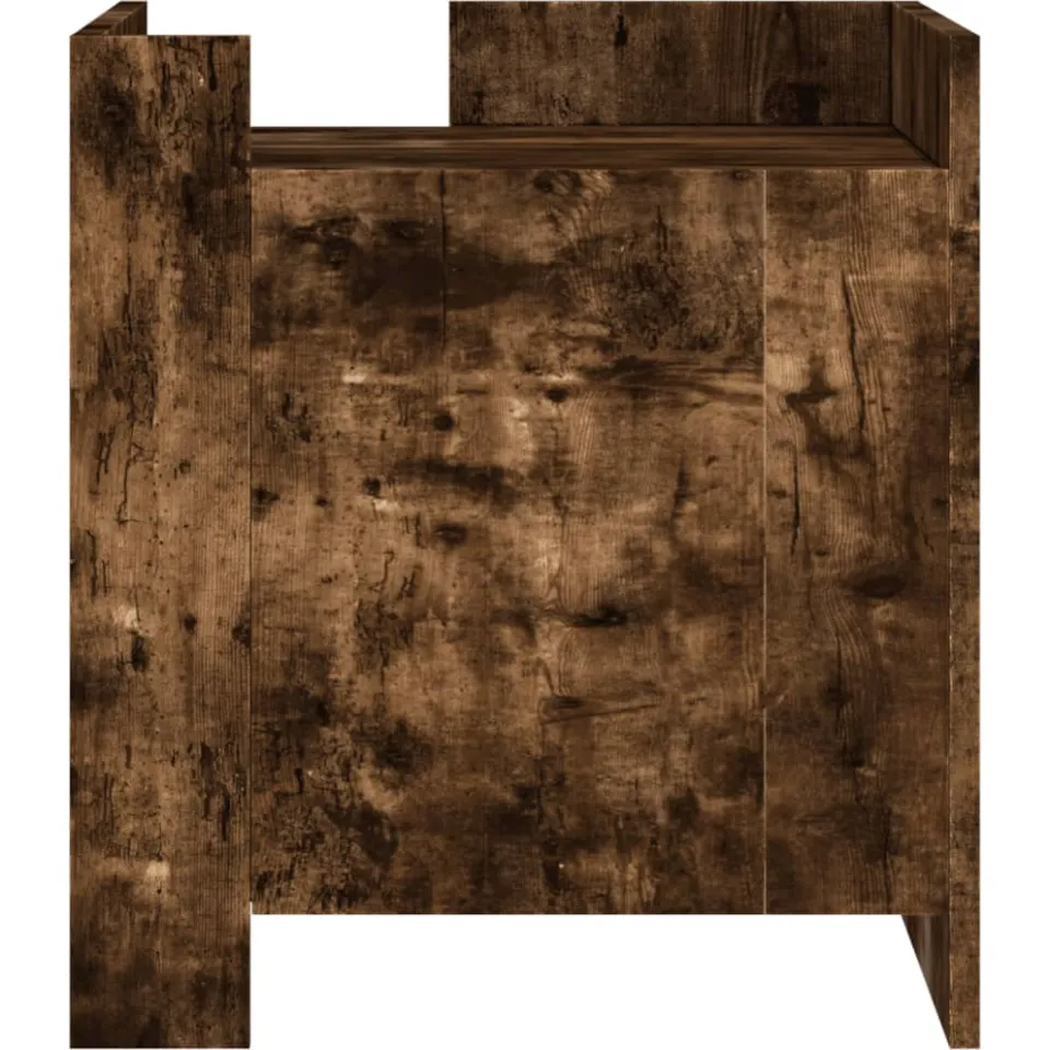vidaXL Nachtkastje 45x50x50 cm bewerkt hout gerookt eikenkleurig, foto 3