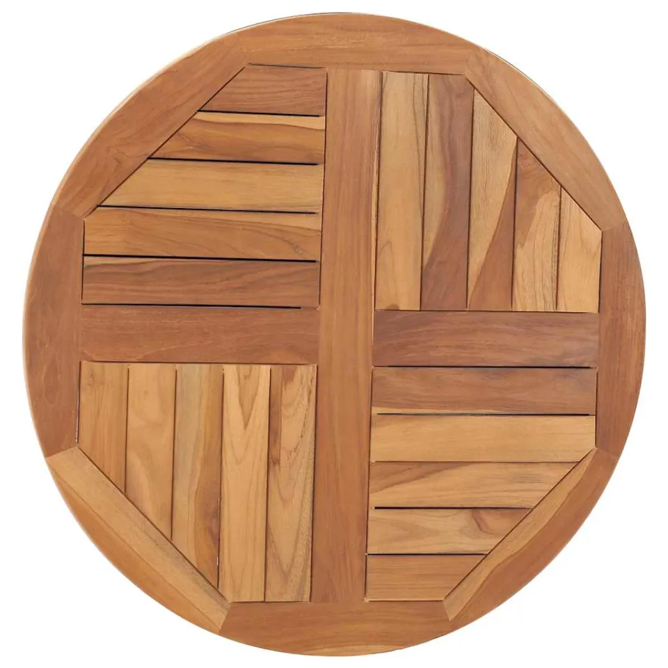 vidaXL Tafelblad rond 2,5 cm 70 cm massief teakhout Bruin