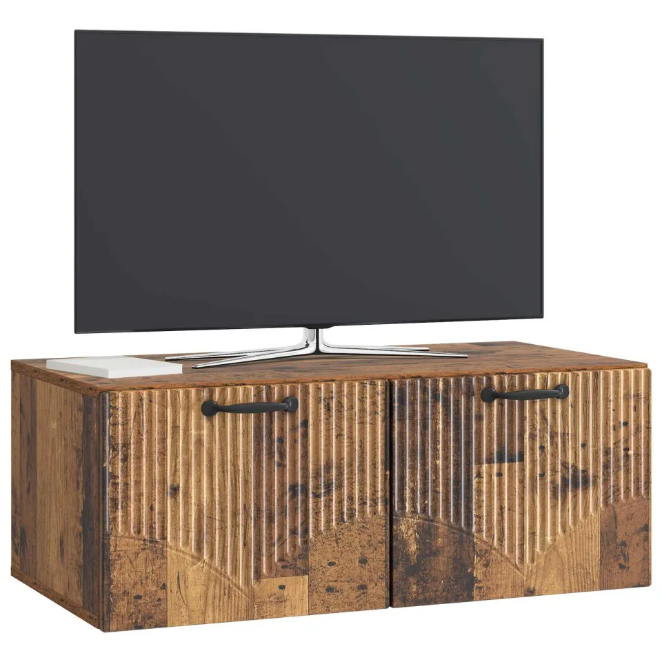 vidaXL Wandbeugel TV-kast Oud hout 78,5 x 41 x 30 cm Bewerkt hout Bruin