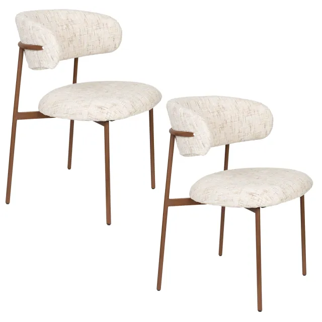 Housecraft Living Claes eetkamerstoel set van 2 off-white off white