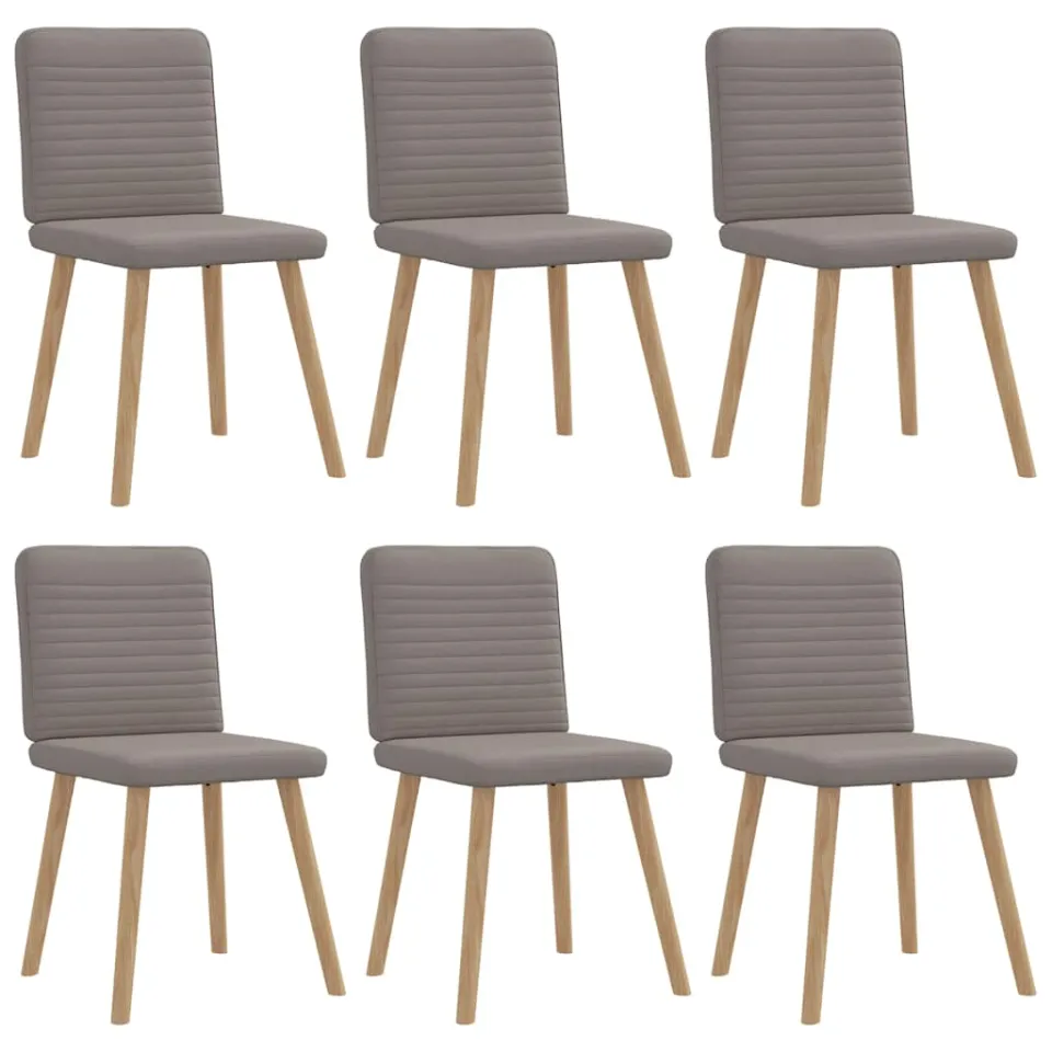 vidaXL Eetkamerstoelen 6 st stof taupe, foto 3