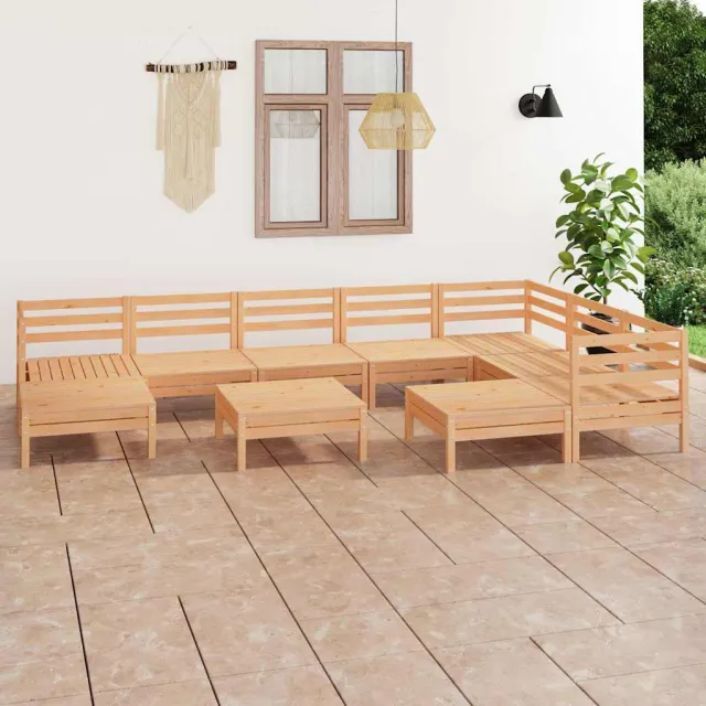 vidaXL 10-delige Loungeset massief grenenhout bruin, foto 2