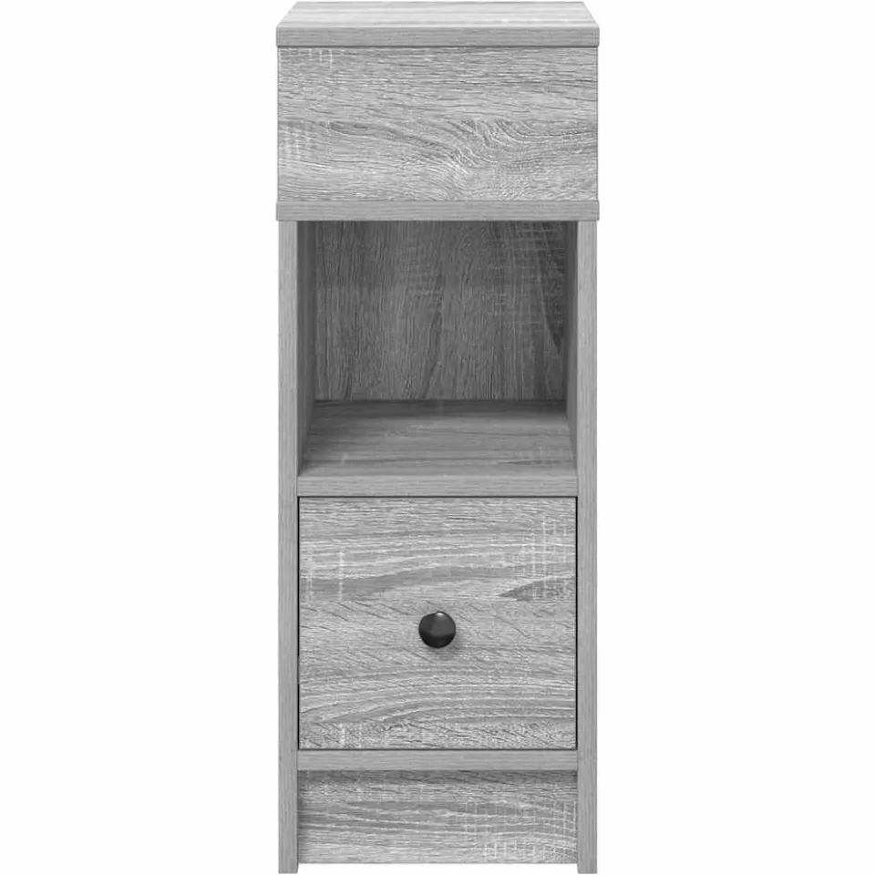 vidaXL Nachtkastje met lade 25x31x66 cm grijs sonoma eikenkleurig, foto 4