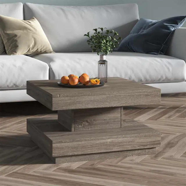 vidaXL Salontafel 60x60x35 cm MDF grijs, foto 2