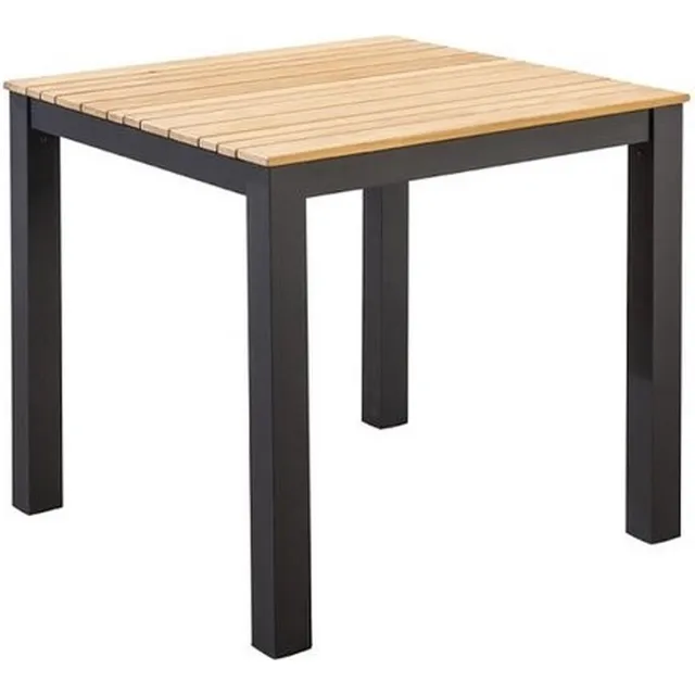 Yoi Arashi dining tafel 76x76cm aluminium dark grey teak Yoi grijs