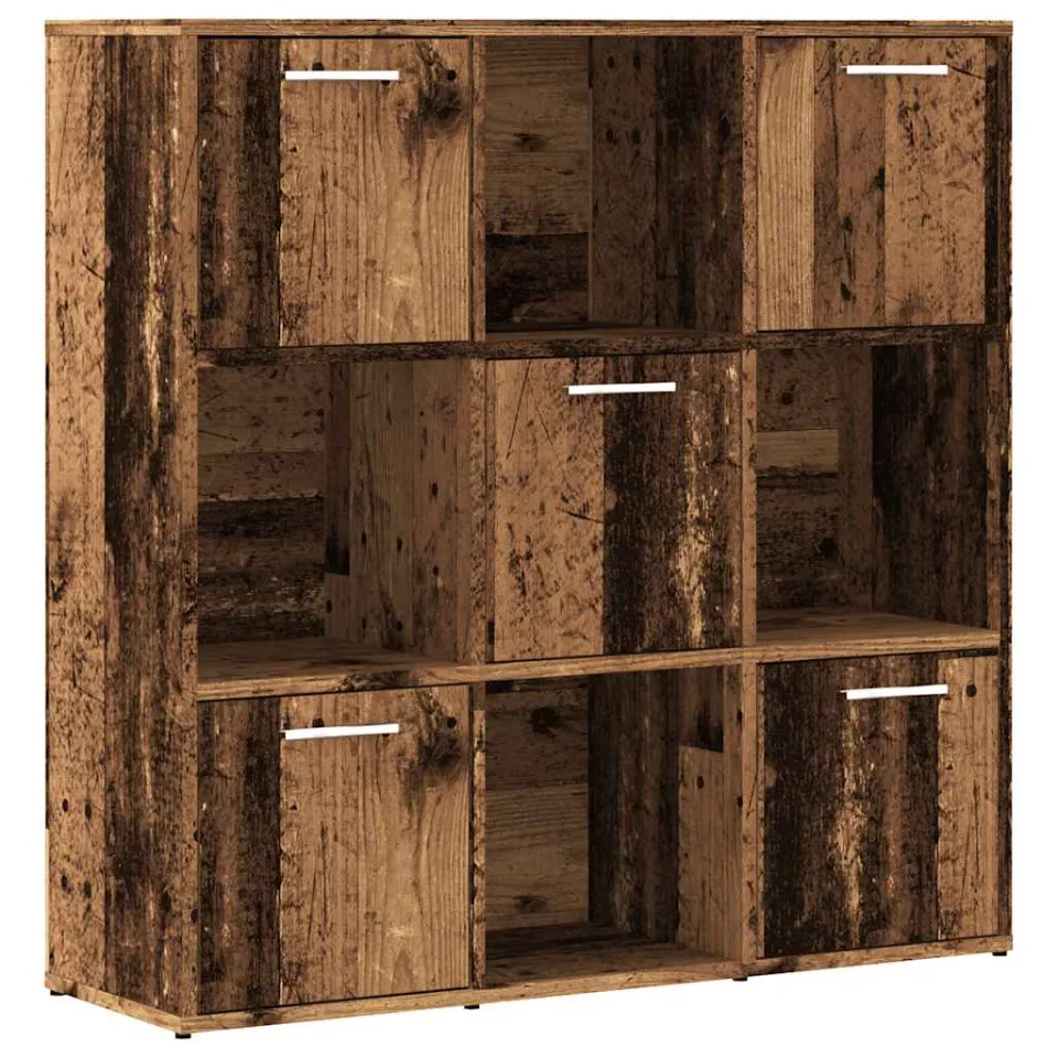 vidaXL Boekenkast 90x28x90 cm bewerkt hout oud houtkleurig bruin, foto 3