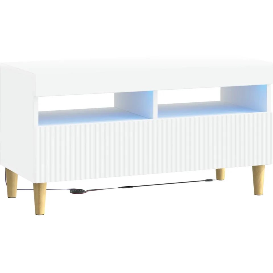 vidaXL LED tv-meubel ARNHEM 81 x 35 x 43 cm Wit Bewerkt hout, foto 3