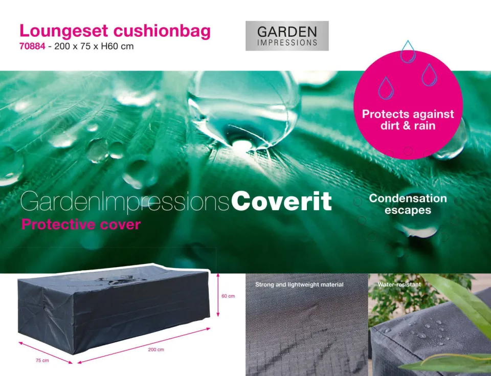 Garden Impressions Coverit loungeset kussentas donkergrijs, foto 2