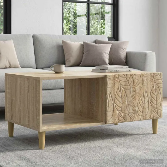 vidaXL Salontafel Sonoma Eiken 90 x 50 x 40 cm Bewerkt hout, foto 2