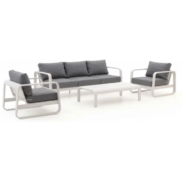Forza Furniture Forza Liri stoel-bank loungeset 4-delig Wit
