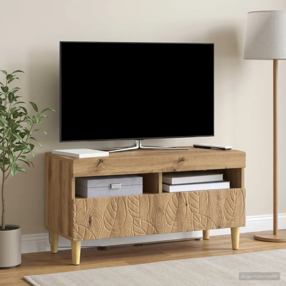 vidaXL LED tv-meubel Artisanaal eiken Bewerkt hout, foto 4