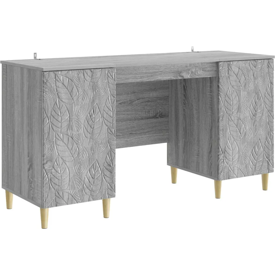 vidaXL Bureau Grijs Sonoma 142,5 x 50 x 75 cm Bewerkt hout, foto 3