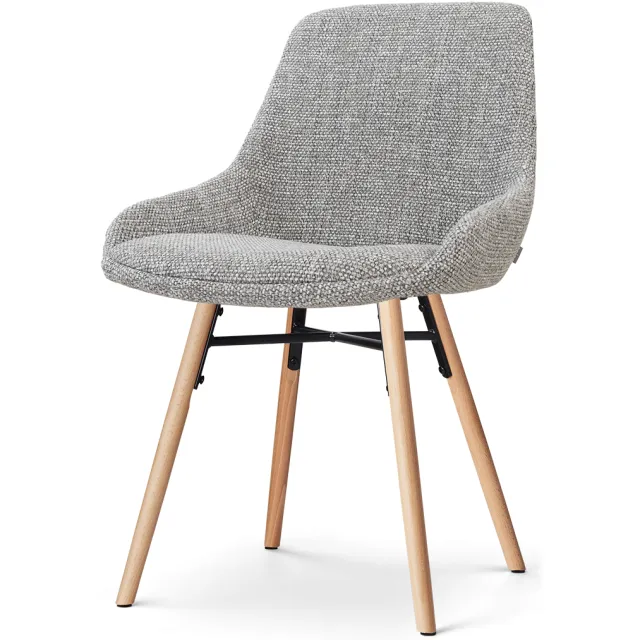 Nolon Nena-Isa eetkamerstoel grijs blend - houten onderstel