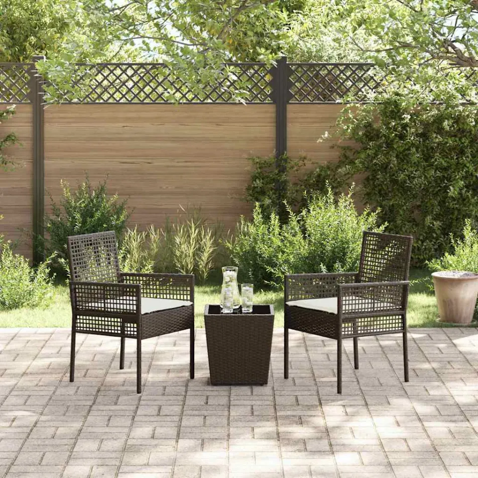 vidaXL Tuin Bistro Set 3 st Bruin poly rattan, foto 3