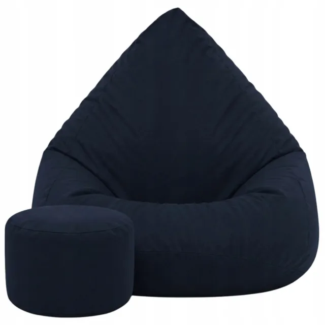 Cronen Moderne Sako Poef Oxford met Voetenbank - Comfortabel Zitten Binnen & Buiten blauw
