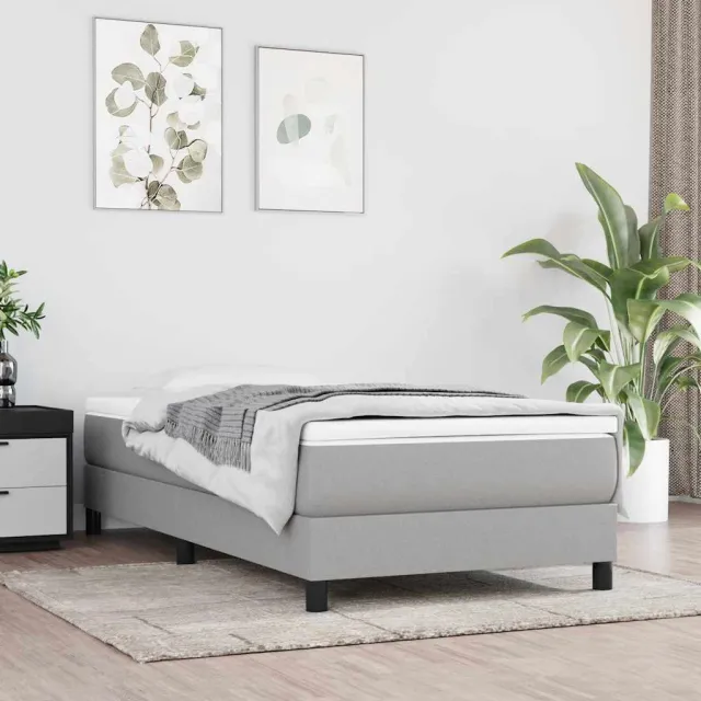 vidaXL Pocketveringmatras voor kinderen medium 80x160 cm stof lichtgrijs