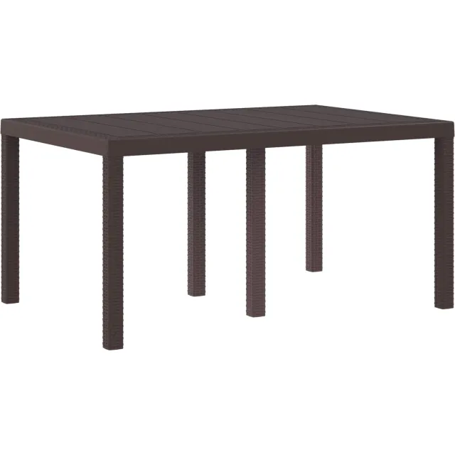 vidaXL Tuinstafel Bruin 150 x 100 x 73 cm poly rattan, foto 2