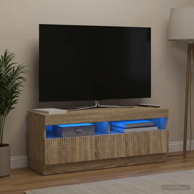 vidaXL LED tv-meubel Sonoma Eiken Bewerkt hout Bruin