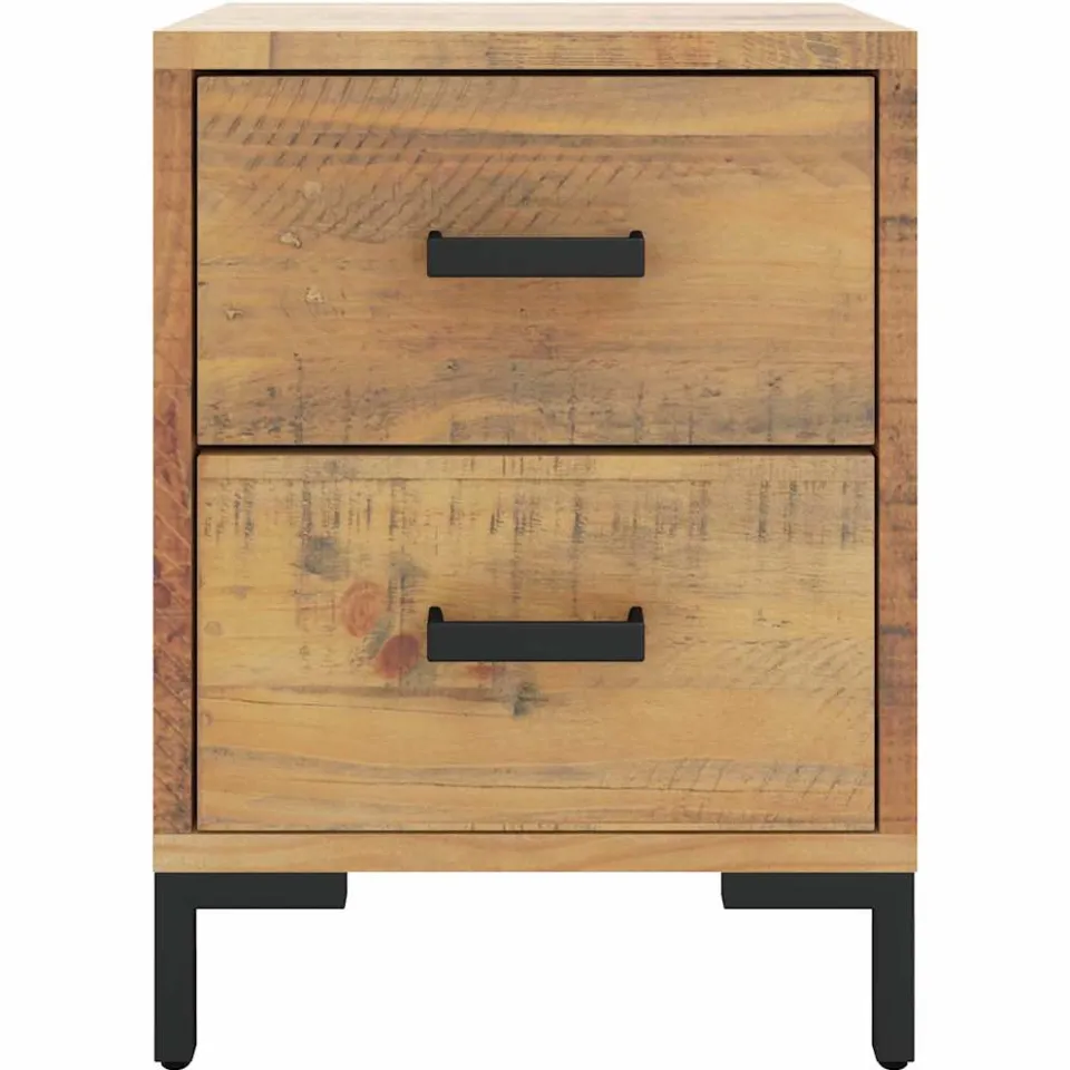 vidaXL Nachtkastje 36x30x45 cm massief grenenhout bruin