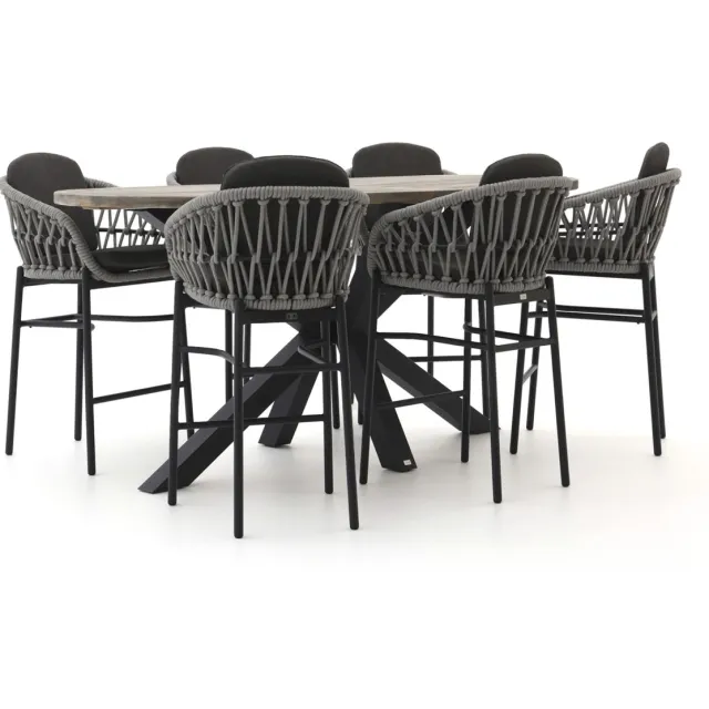 Bellagio tuinmeubelen Bellagio Cupello/ROUGH-Y Ellips 240cm barset 7-delig stapelbaar grijs, foto 2