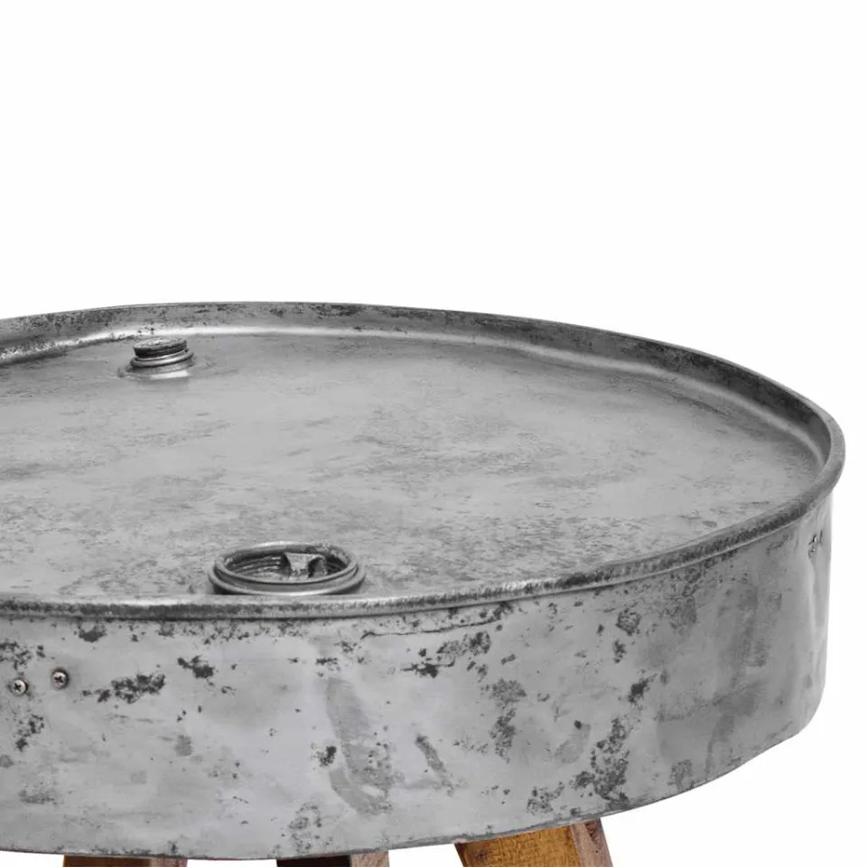 vidaXL Salontafel 60x45 cm gemengd gerecycled hout zilver, foto 4
