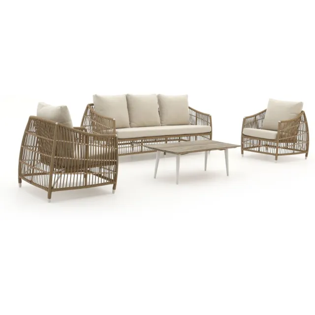 Manifesto Furniture Manifesto Ortello/ROUGH-K stoel-bank loungeset 4-delig 5-zits bruin