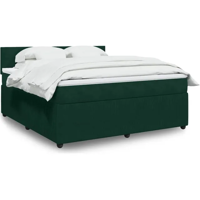 vidaXL Boxspring met matras fluweel donkergroen 180x200 cm groen
