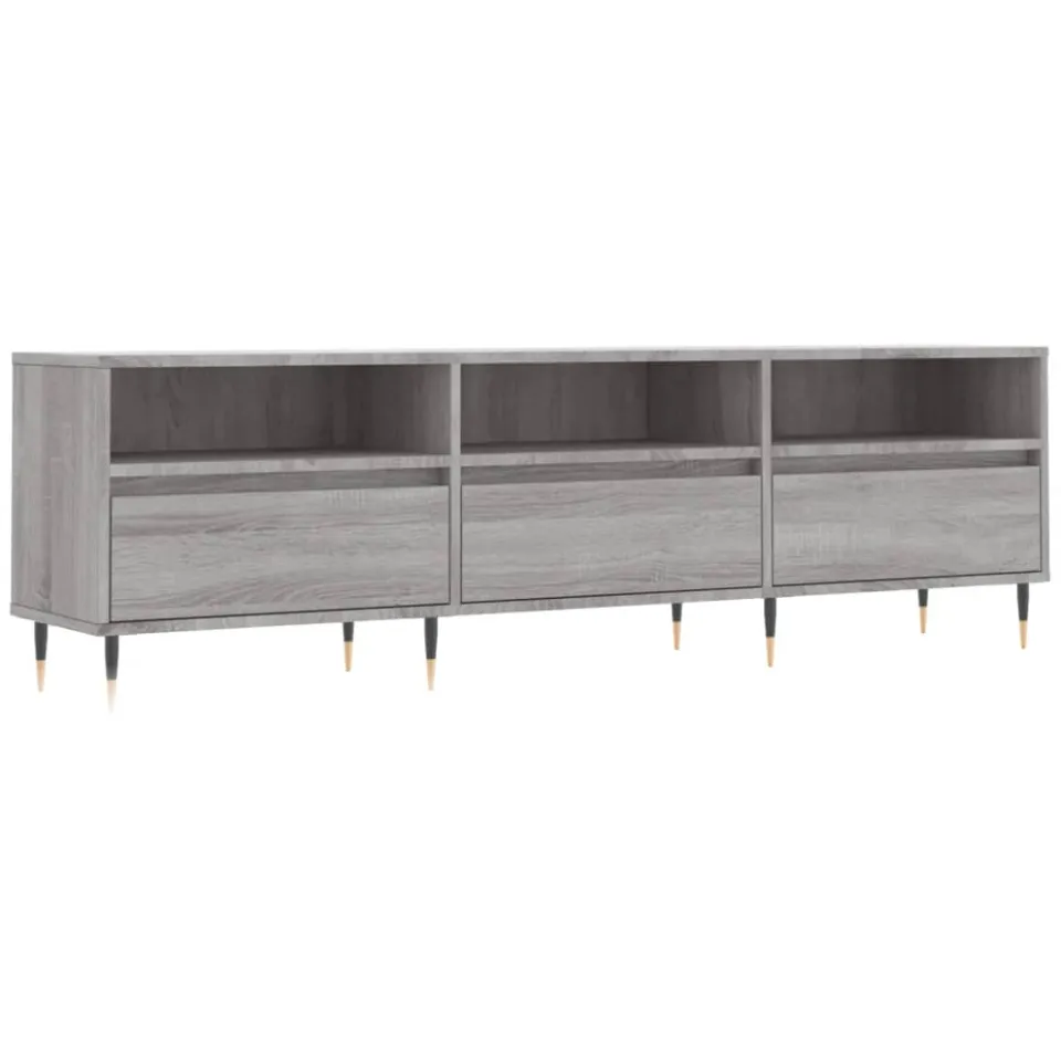 vidaXL Tv-meubel 150x30x44,5 cm bewerkt hout grijs sonoma eikenkleurig, foto 3