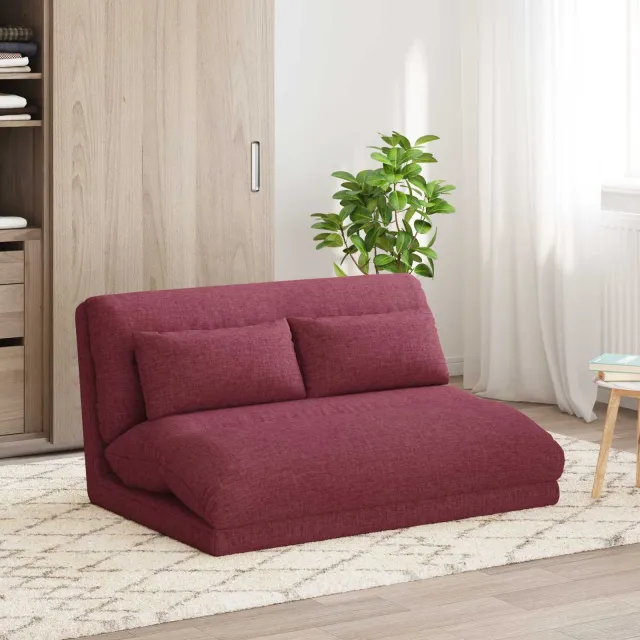 vidaXL Verstelbare vlo stoelen Wijnrood Stof