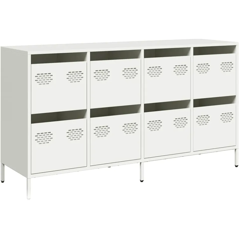 vidaXL Dressoir 135x39x73,5 cm koudgewalst staal wit