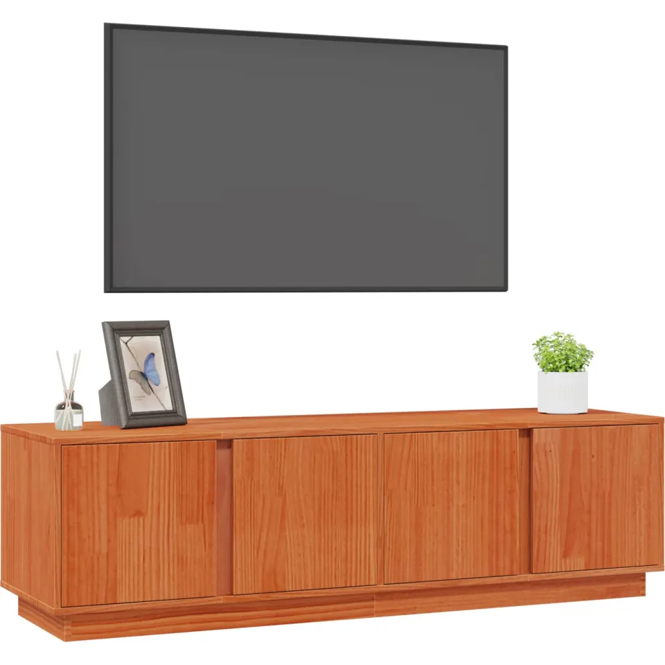 vidaXL TV-kast Waskleur Bruin 140 x 40 x 40 cm Massief grenenhout, foto 3