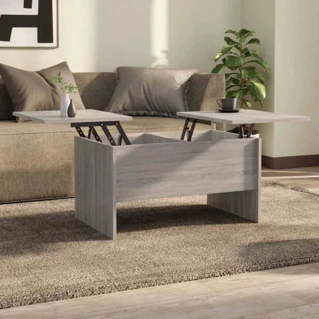 vidaXL Salontafel 80x50x42,5 cm bewerkt hout grijs sonoma eikenkleurig, foto 2