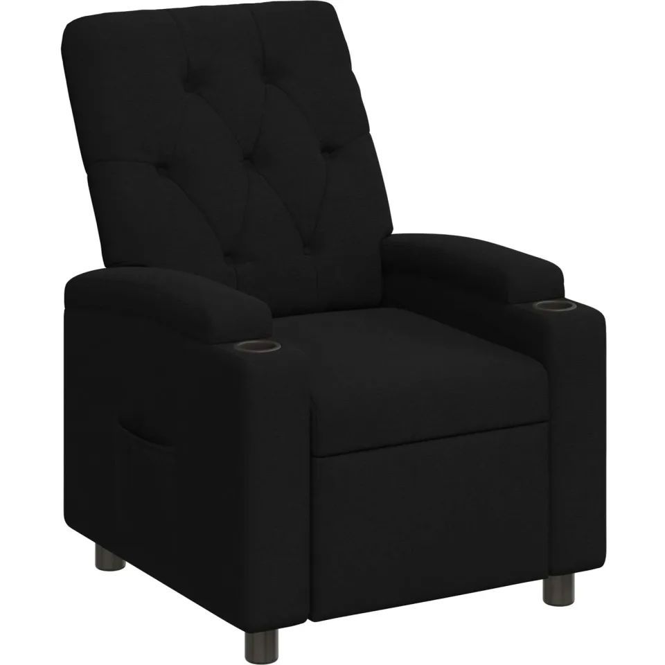 vidaXL Ligstoel Zwart 75 x 95 x 101 cm Stof