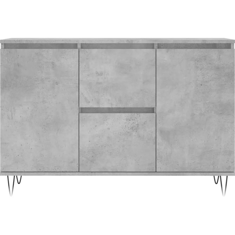 vidaXL Dressoir 101,5x35x70 cm bewerkt hout betongrijs
