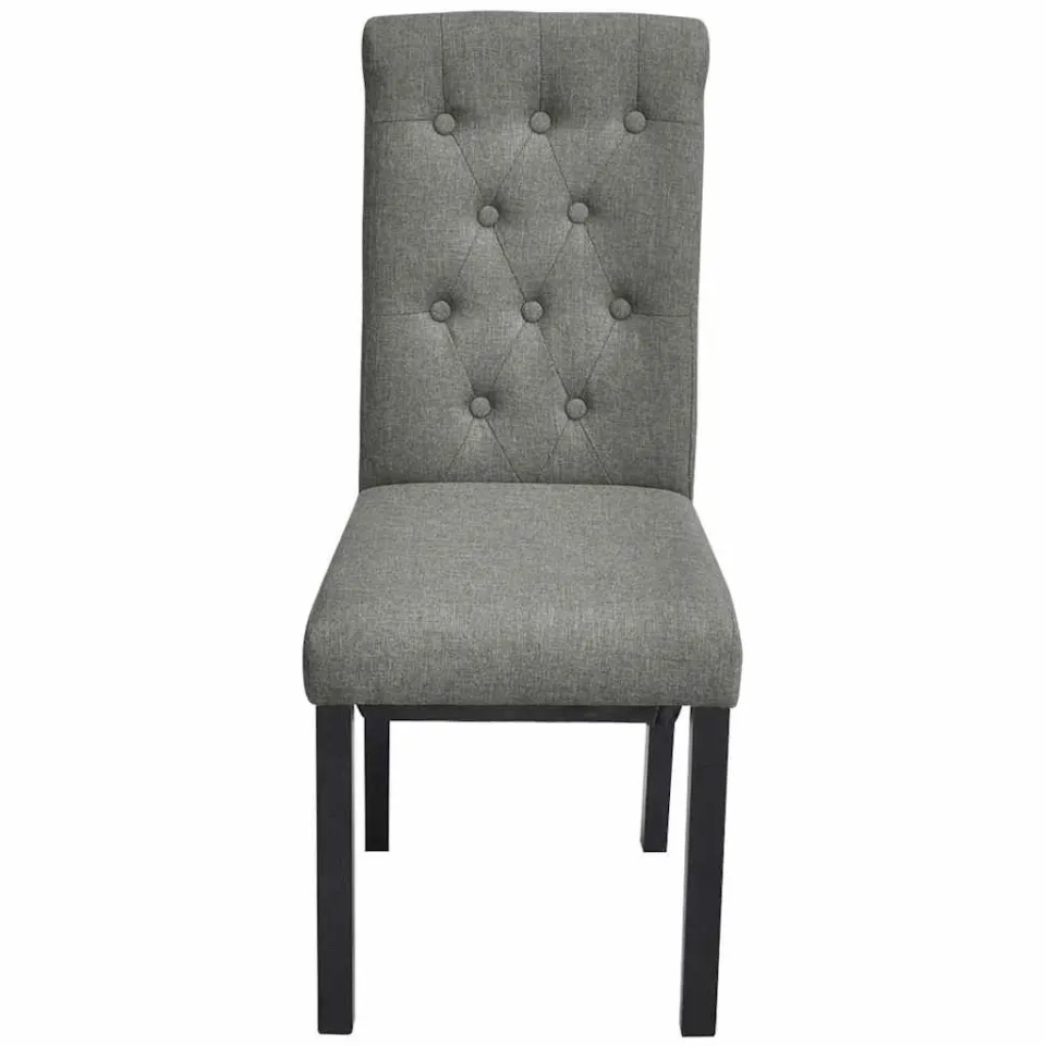 vidaXL Eetkamerstoelen 2 st stof lichtgrijs grijs, foto 3