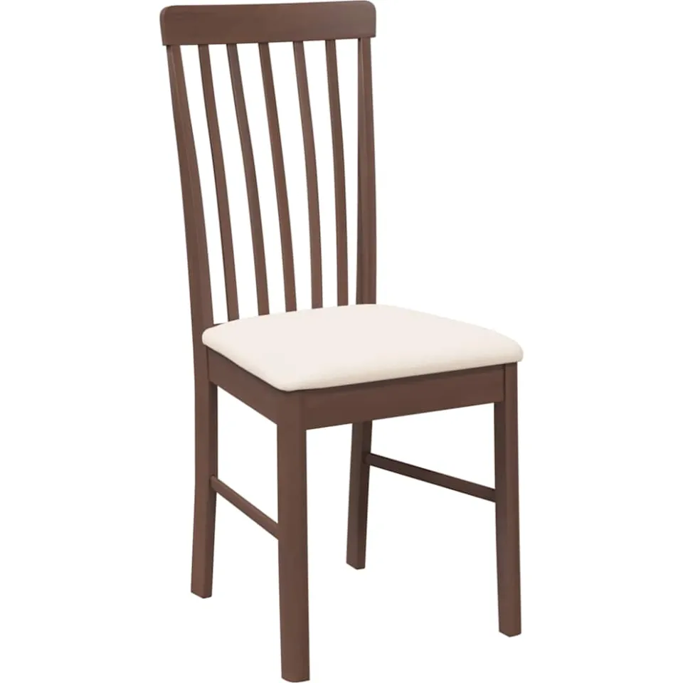 vidaXL Eetkamerstoelen met kussens 2 st massief hout rubber bruin, foto 4