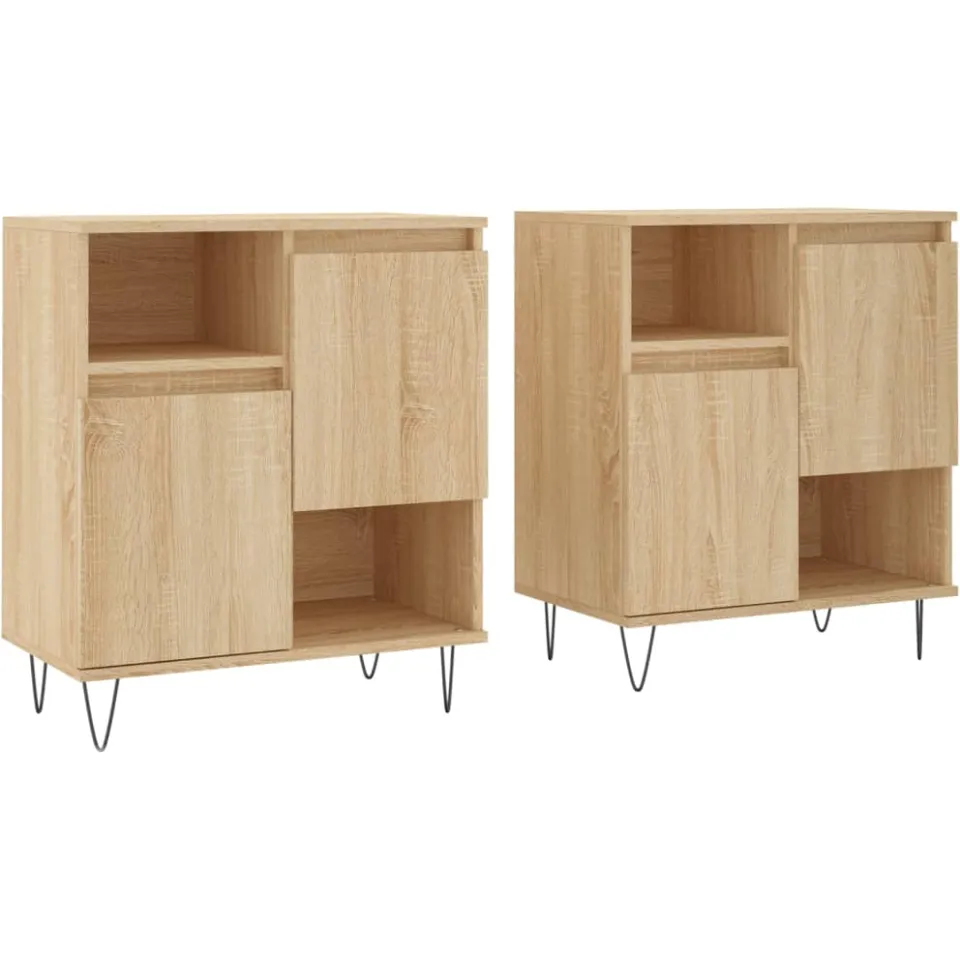 vidaXL Dressoirs 2 st bewerkt hout sonoma eikenkleurig, foto 3