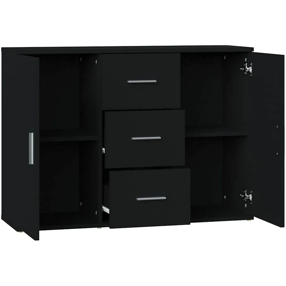 vidaXL Dressoir 91x29,5x65 cm bewerkt hout zwart, foto 4