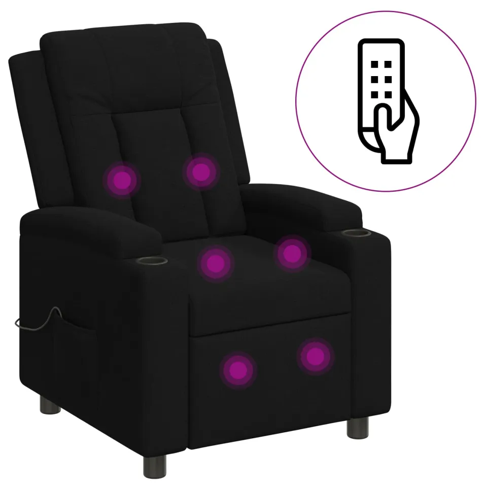 vidaXL Massage-relaxstoel Zwart 75 x 95 x 100 cm Stof, foto 3