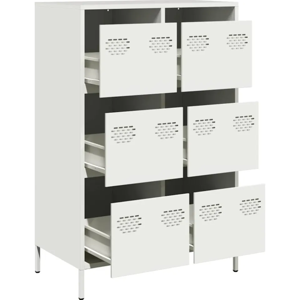 vidaXL Hoge kast 68x39x101,5 cm staal wit, foto 4