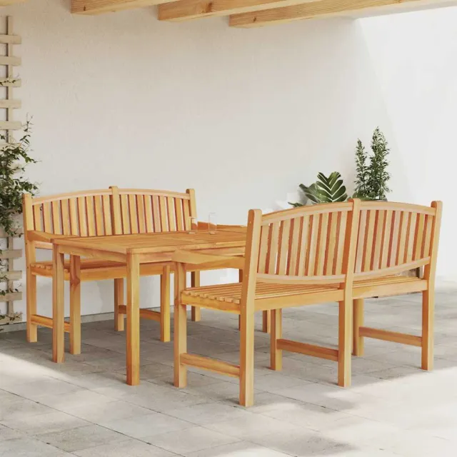 vidaXL 3-delige Tuinset massief teakhout Bruin