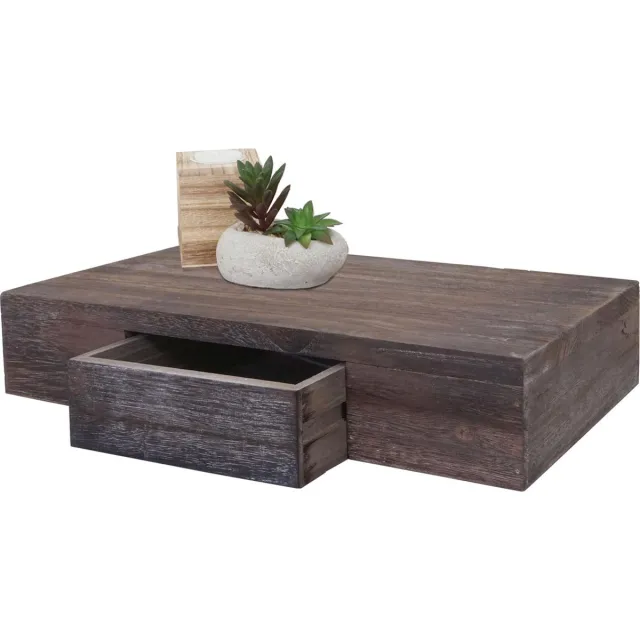 Cosmo Casa Wandplank Oise - Hangplank met lade - 40 cm - Bruin shabby