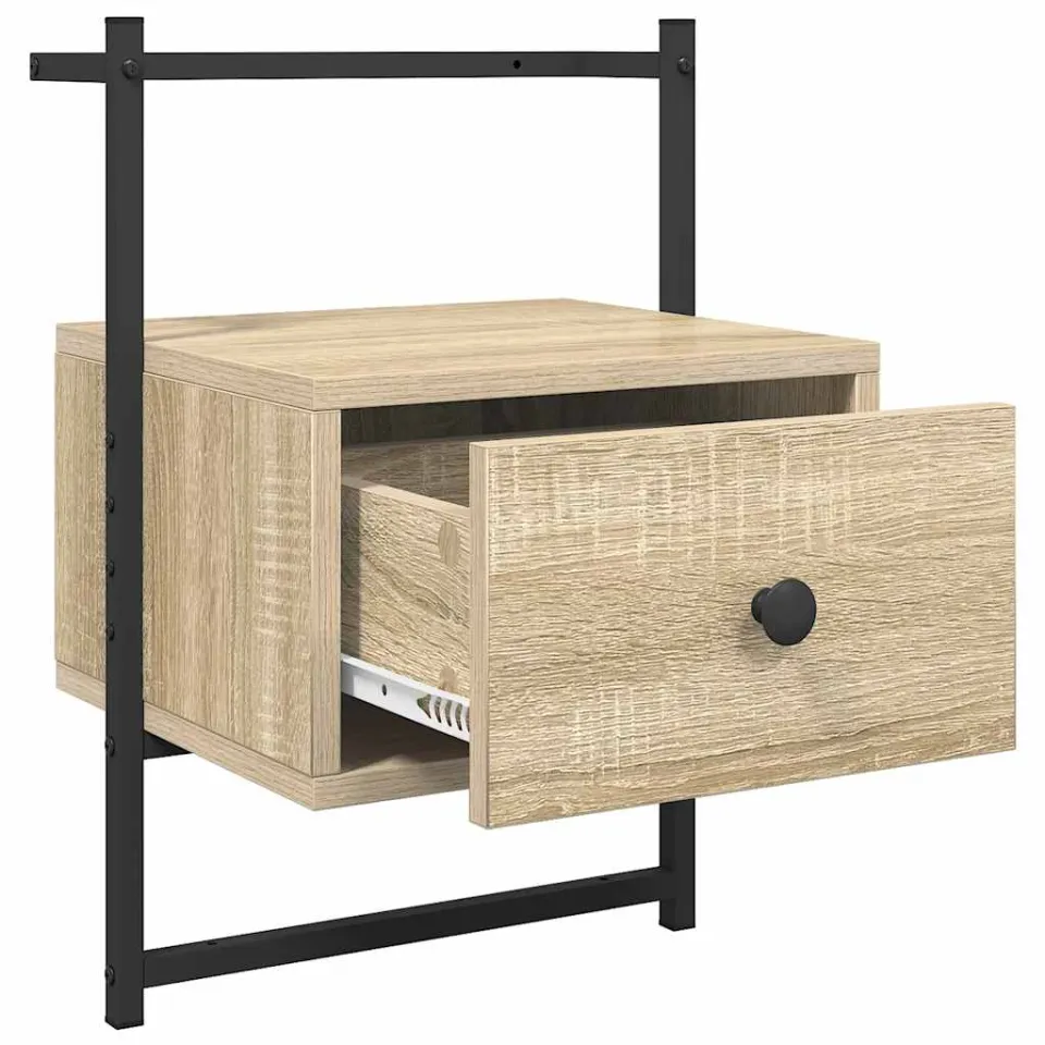 vidaXL Nachtkastje wandgemonteerd 35x30x51 cm hout sonoma eikenkleurig, foto 4