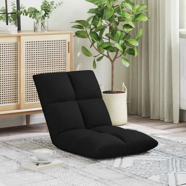 vidaXL Verstelbare vlo stoelen Zwart Stof, foto 2
