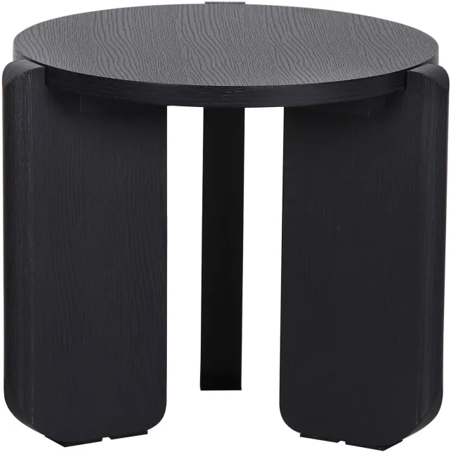 Selsey Preffines S – Salontafel, Ø 50 cm, essenhoutlook zwartgrijs
