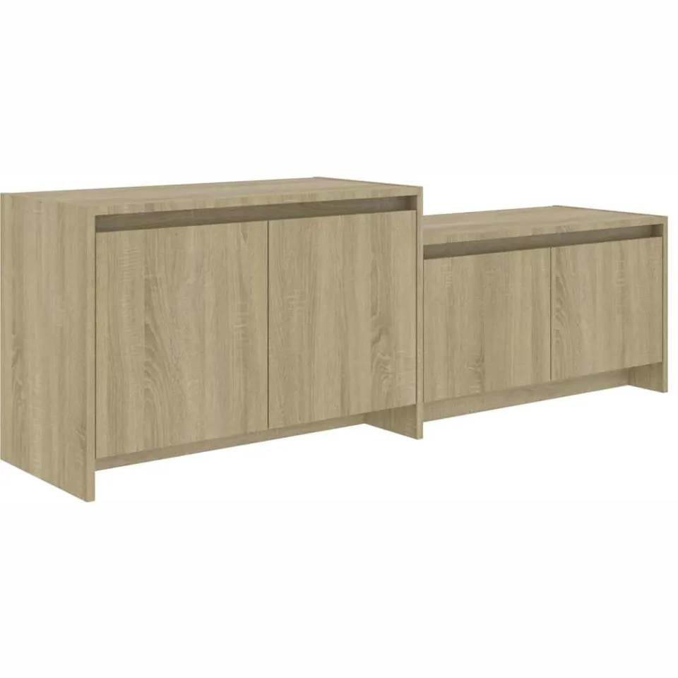 vidaXL Tv-meubel 146,5x35x50 cm bewerkt hout sonoma eikenkleurig Beige