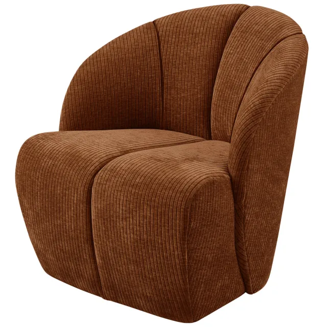 WOOOD Mojo Draaifauteuil - Bouclé - Beige Melange - 75x68x77 rust brown