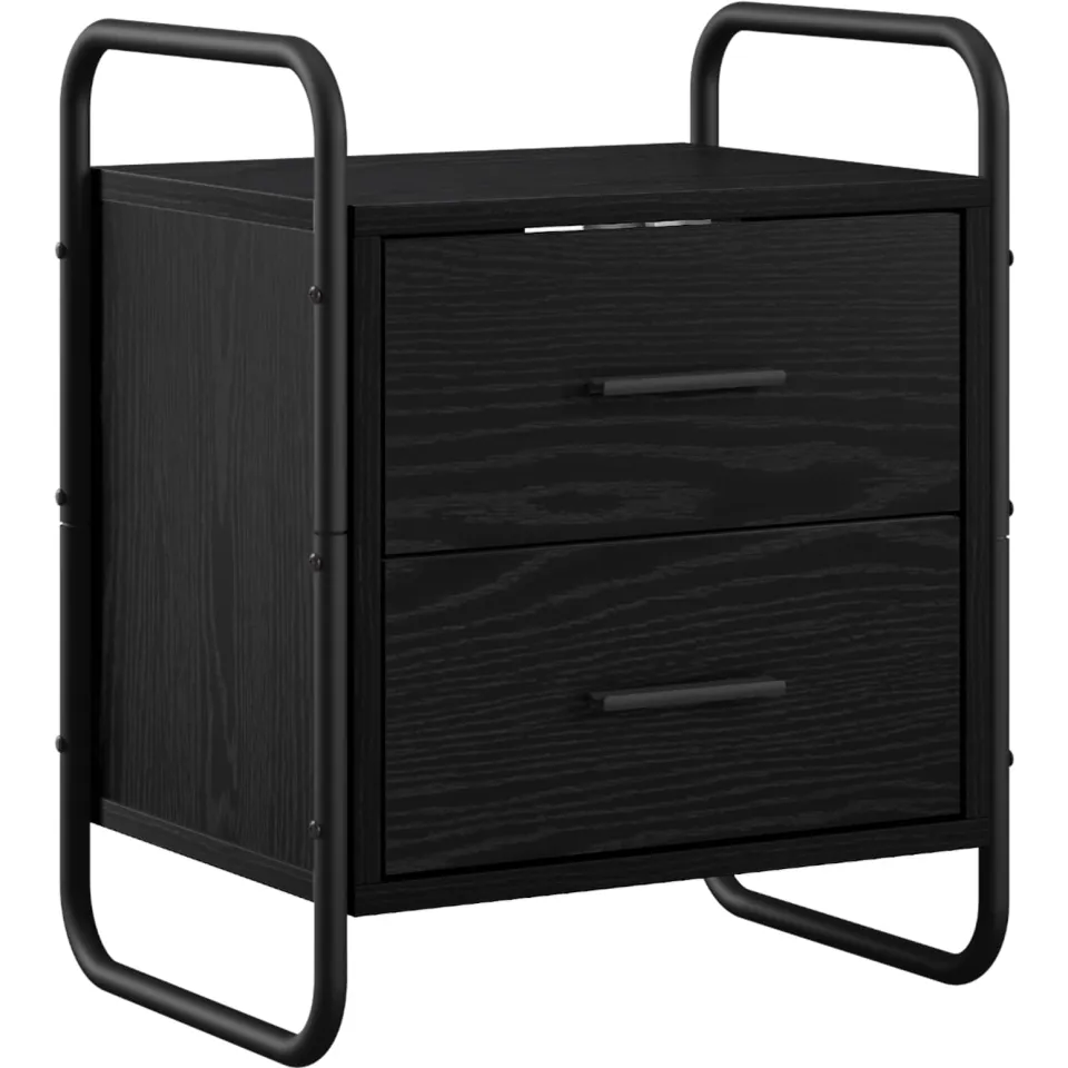 vidaXL Hangend nachtkastje 2 st Zwart eiken 40 x 30 x 50 cm
