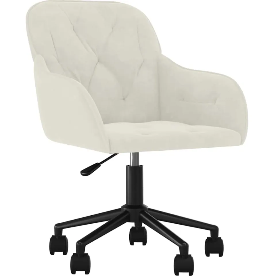 vidaXL Eetkamerstoelen draaibaar 2 st fluweel crèmekleurig